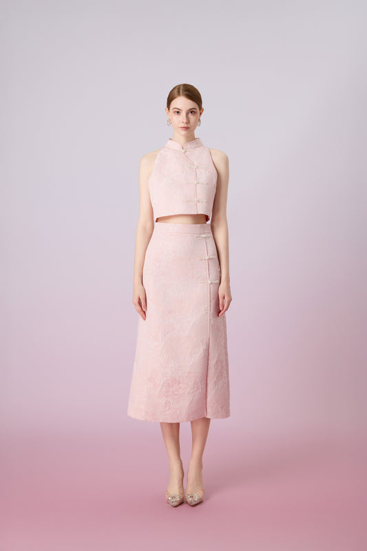 Galiena Pink Rose Cheongsam Top