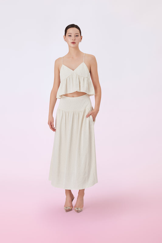 Gallya Cream Twinkle A-Line Skirt