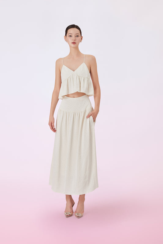 Gallya Cream Twinkle A-Line Skirt