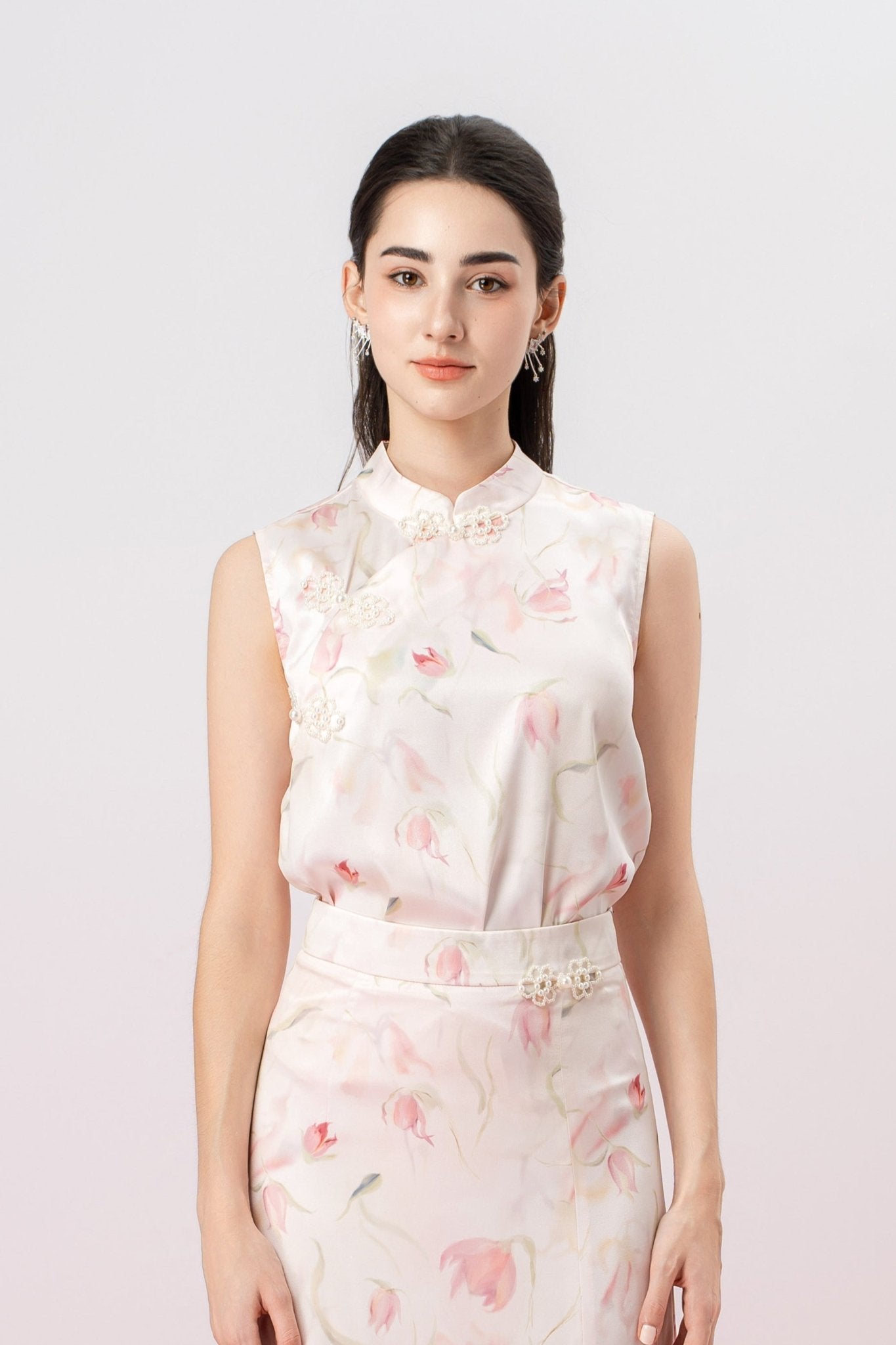 Galila Floral Print Cheongsam Top - Nimisski
