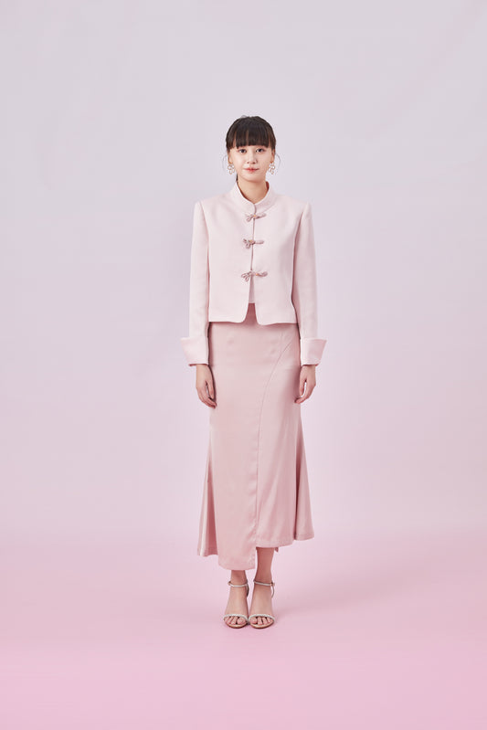 Genelle Pink Mandarin Collar Top