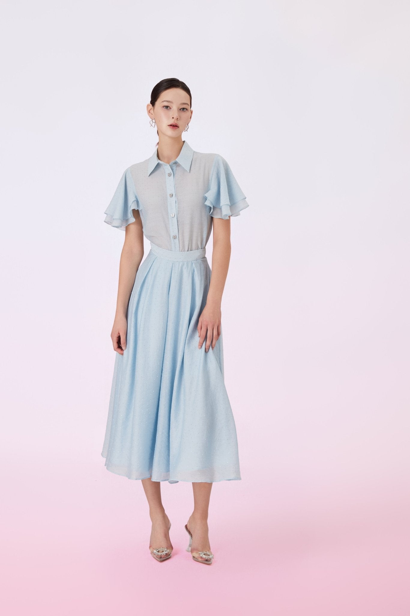 Garlande Blue Twinkle A - Line Skirt - Nimisski