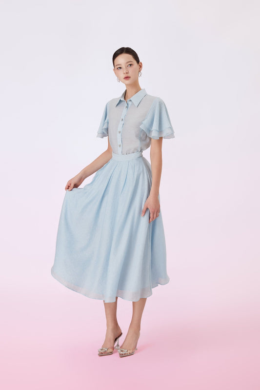 Garlande Blue Twinkle A - Line Skirt - Nimisski