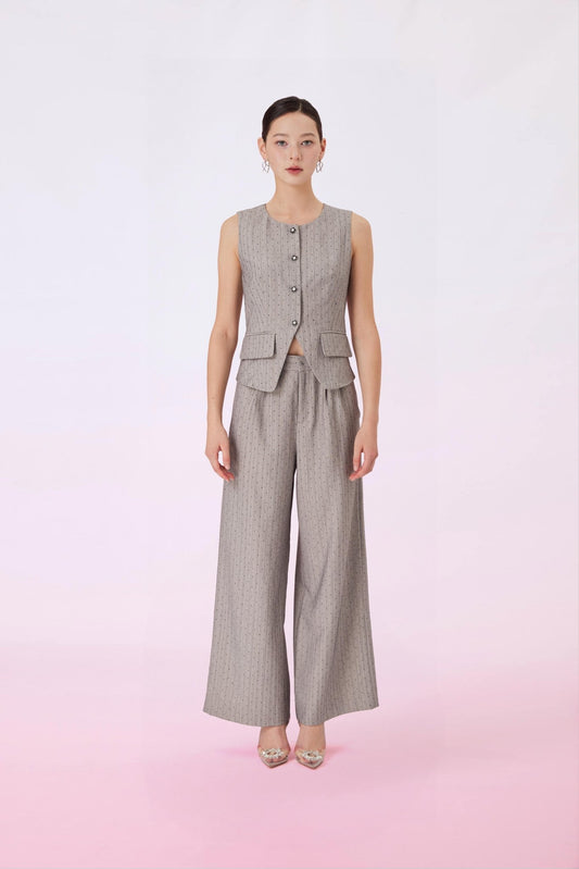 Chantarai Grey Welt Pocket Vest - Nimisski