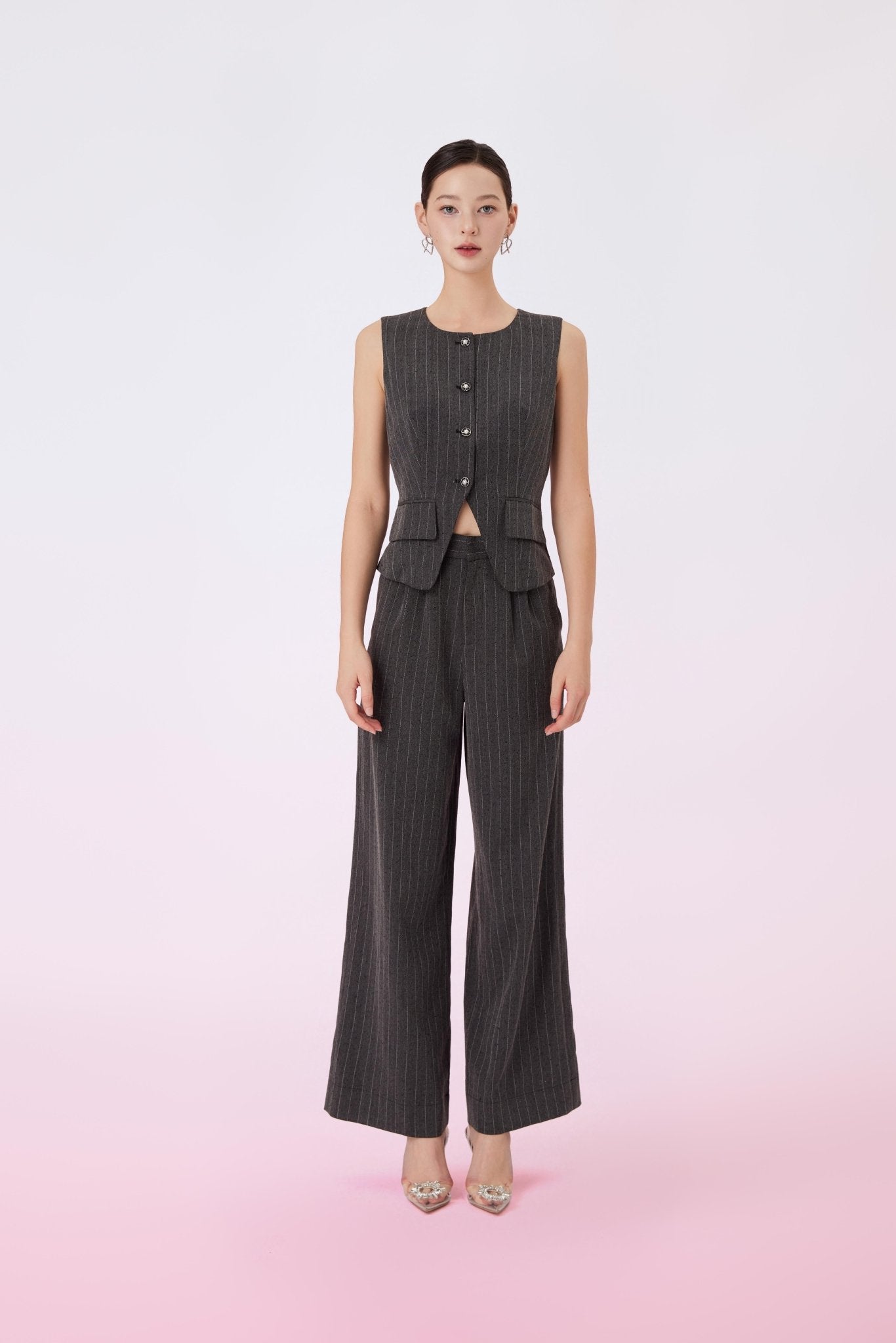 Chantarai Dark Grey Wide Pants - Nimisski