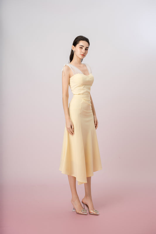 Gayll Yellow Ruched Skirt