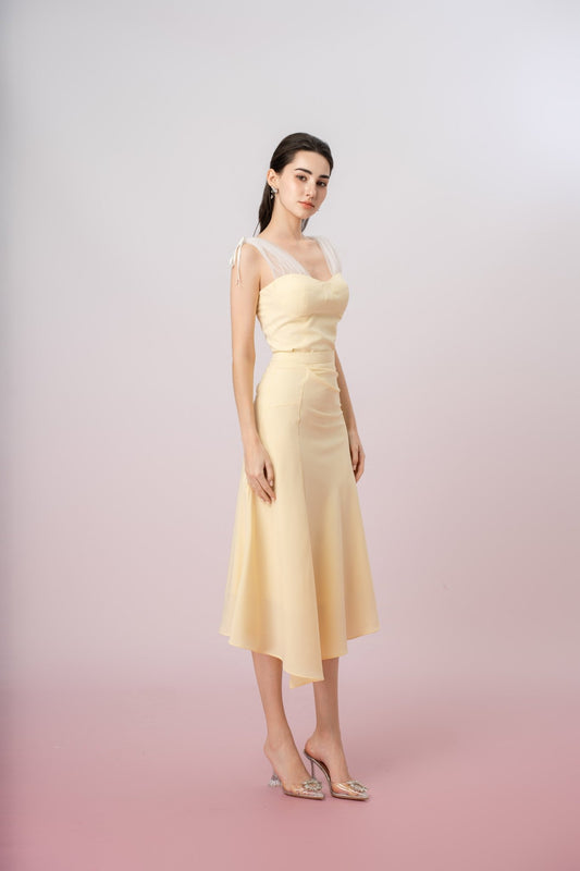 Gayll Yellow Ruched Skirt - Nimisski