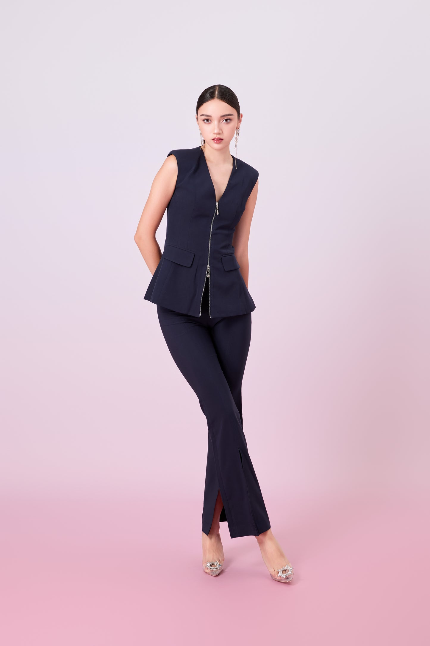 Geiliyah Navy Straight Leg Pants