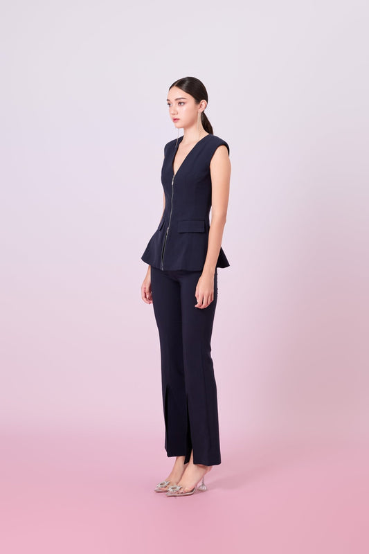 Geiliyah Navy Straight Leg Pants - Nimisski