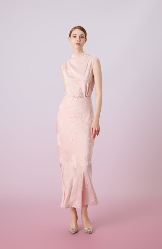 Jewella Light Pink Straight Long Skirt - Nimisski