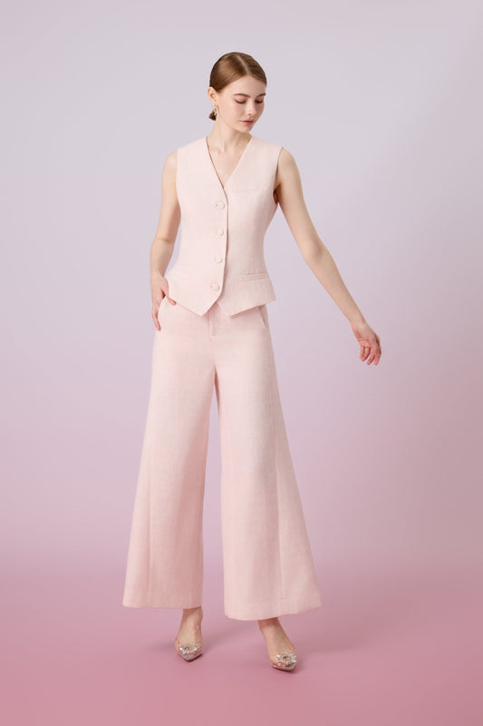 Jessamine Brush Pink Wide Pants - Nimisski