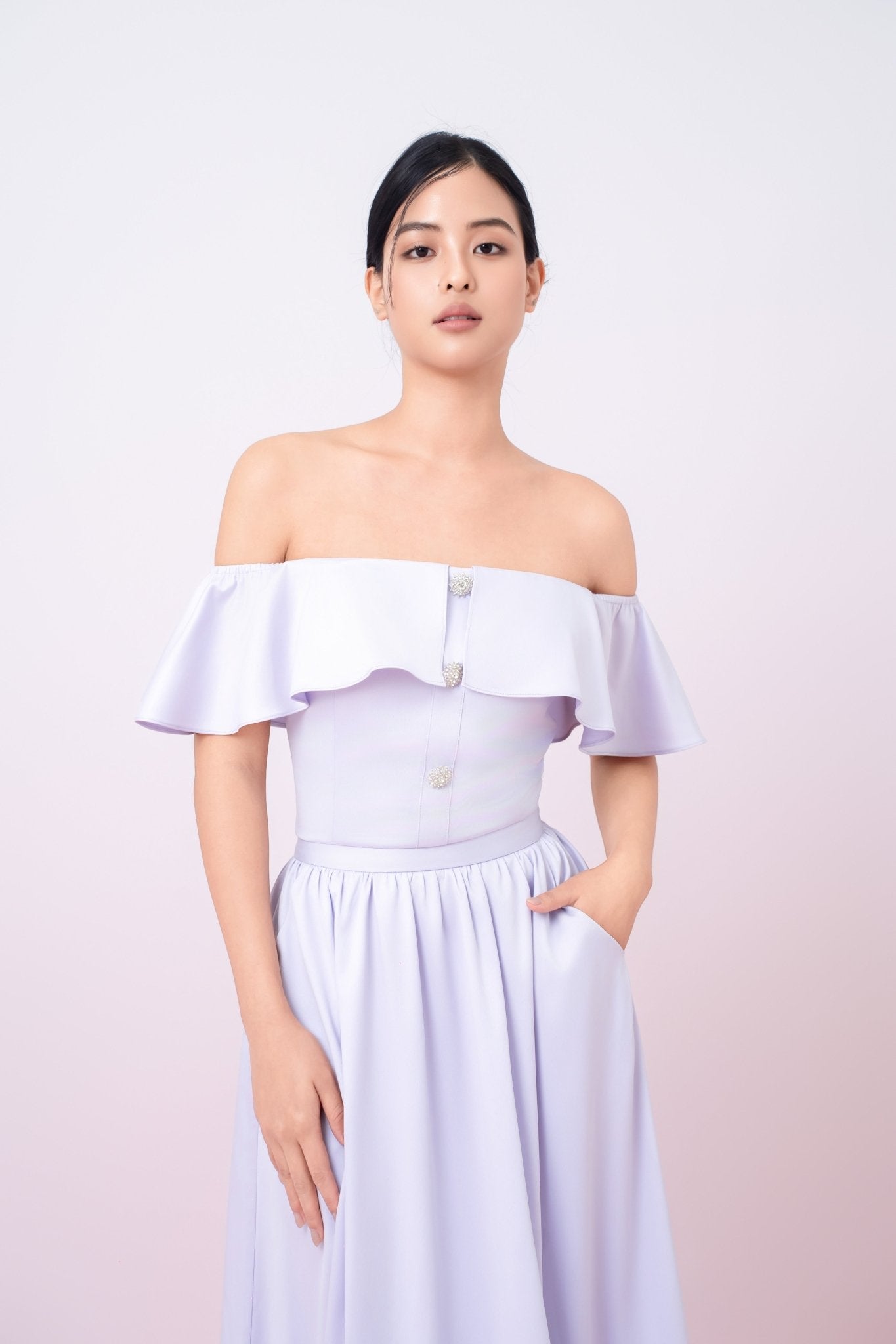 Jacquelina Lilac Drop Shoulder Top - Nimisski