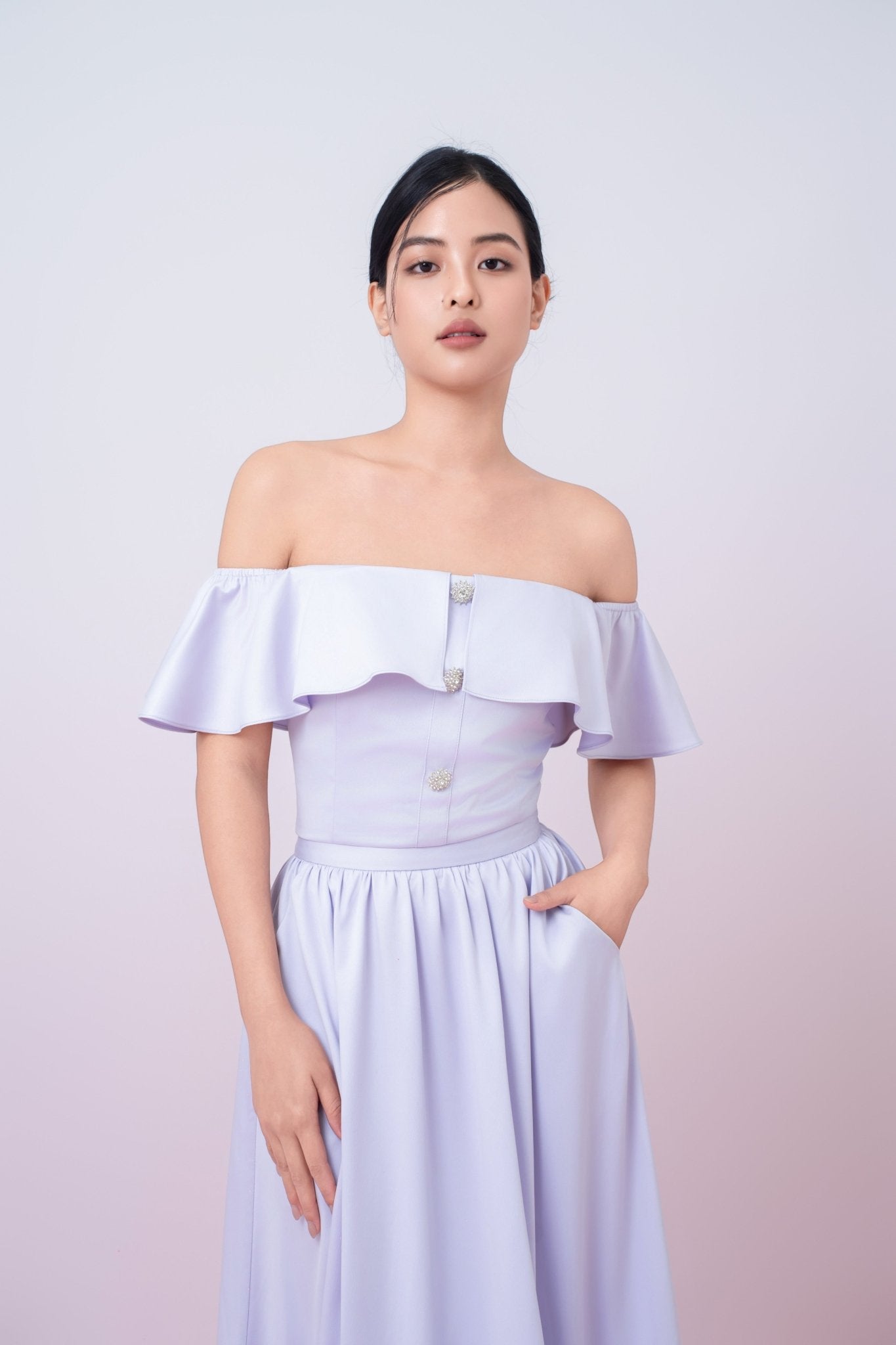 Jacquelina Lilac Drop Shoulder Top - Nimisski
