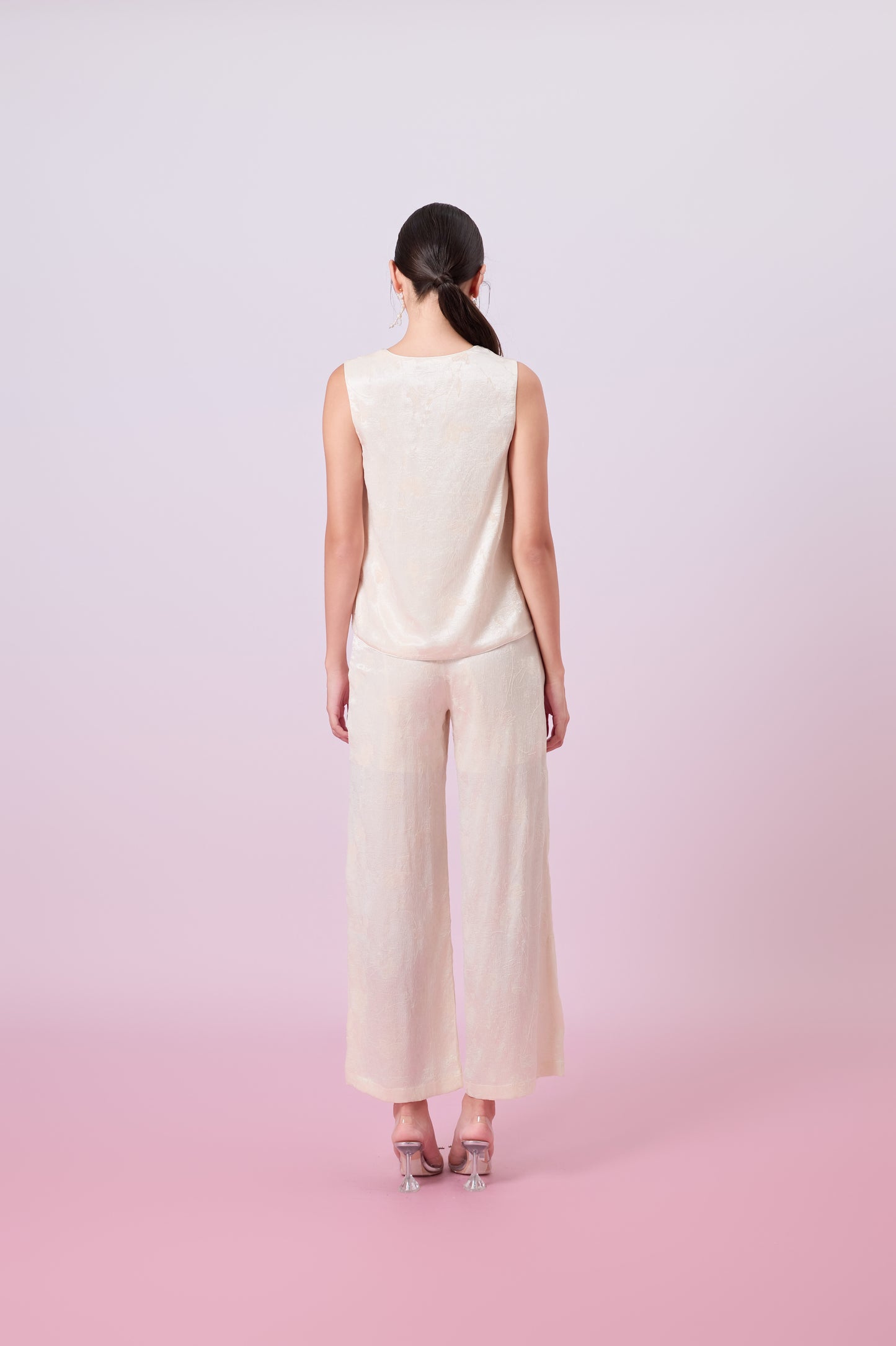 Jacquella Cream Straight Pants