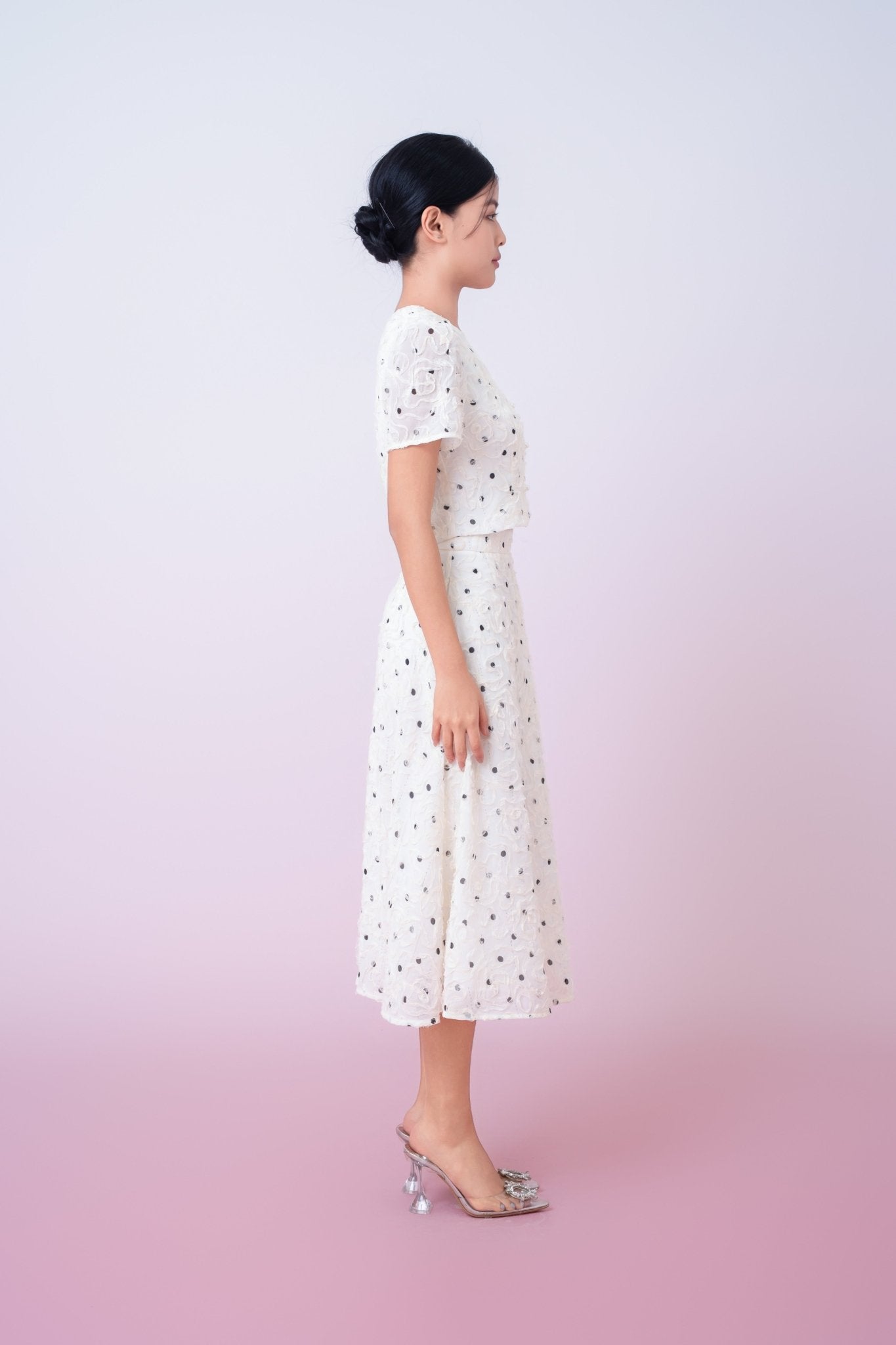 Joellyn White Embroidered A - Line Skirt - Nimisski