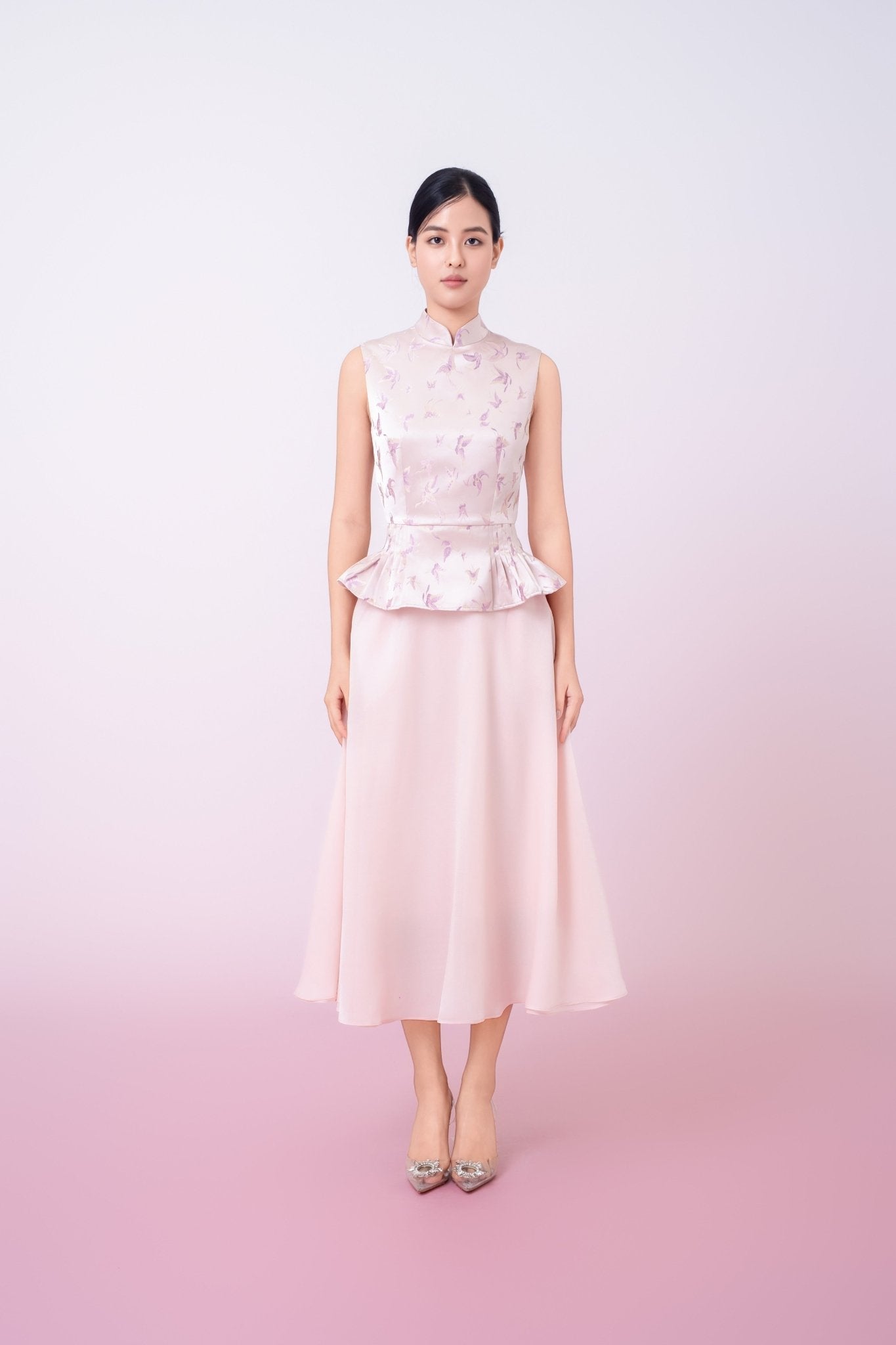 Khalani Pink Mesh A - Line Skirt - Nimisski