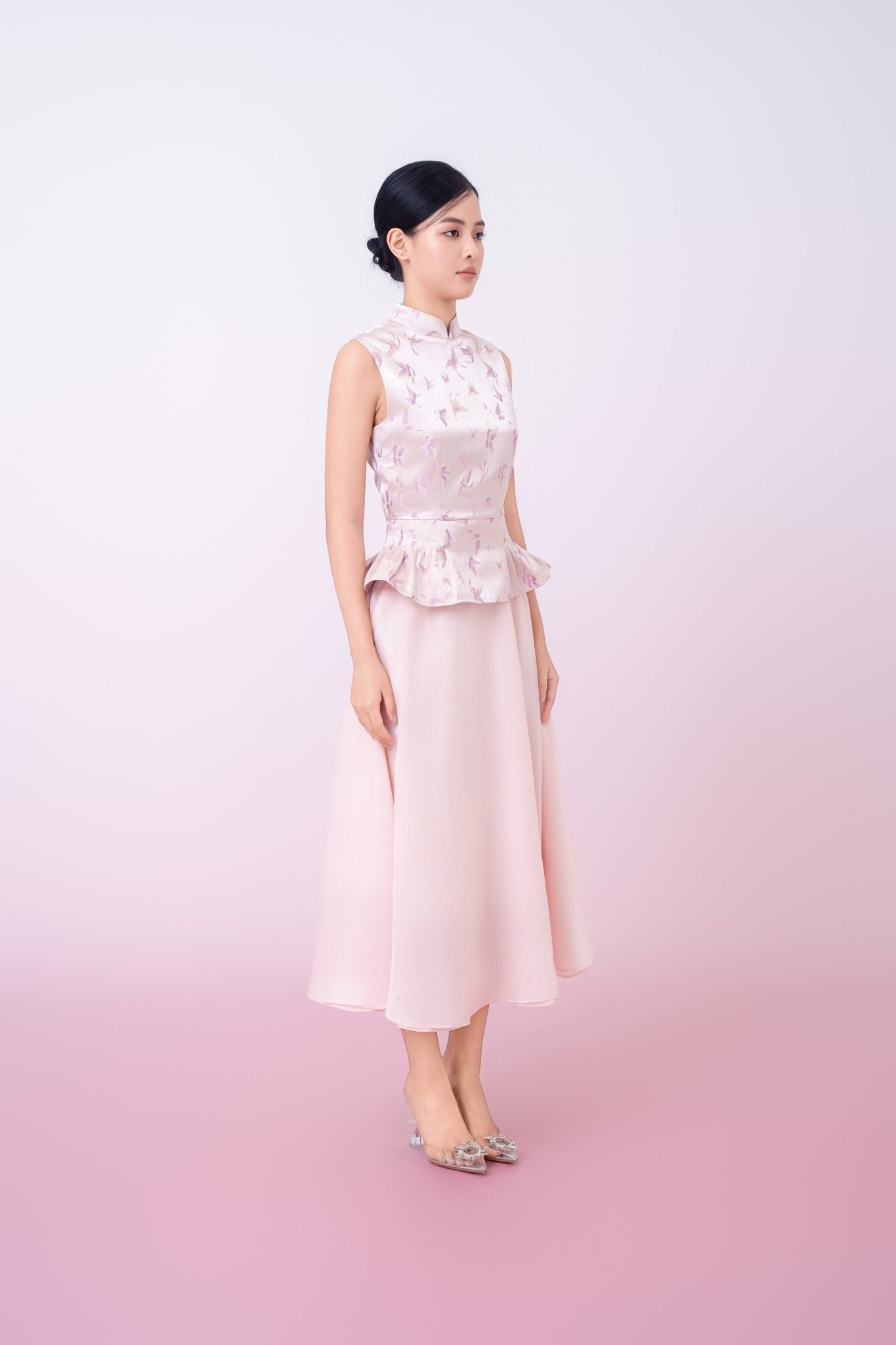 Khalani Pink Mesh A - Line Skirt - Nimisski