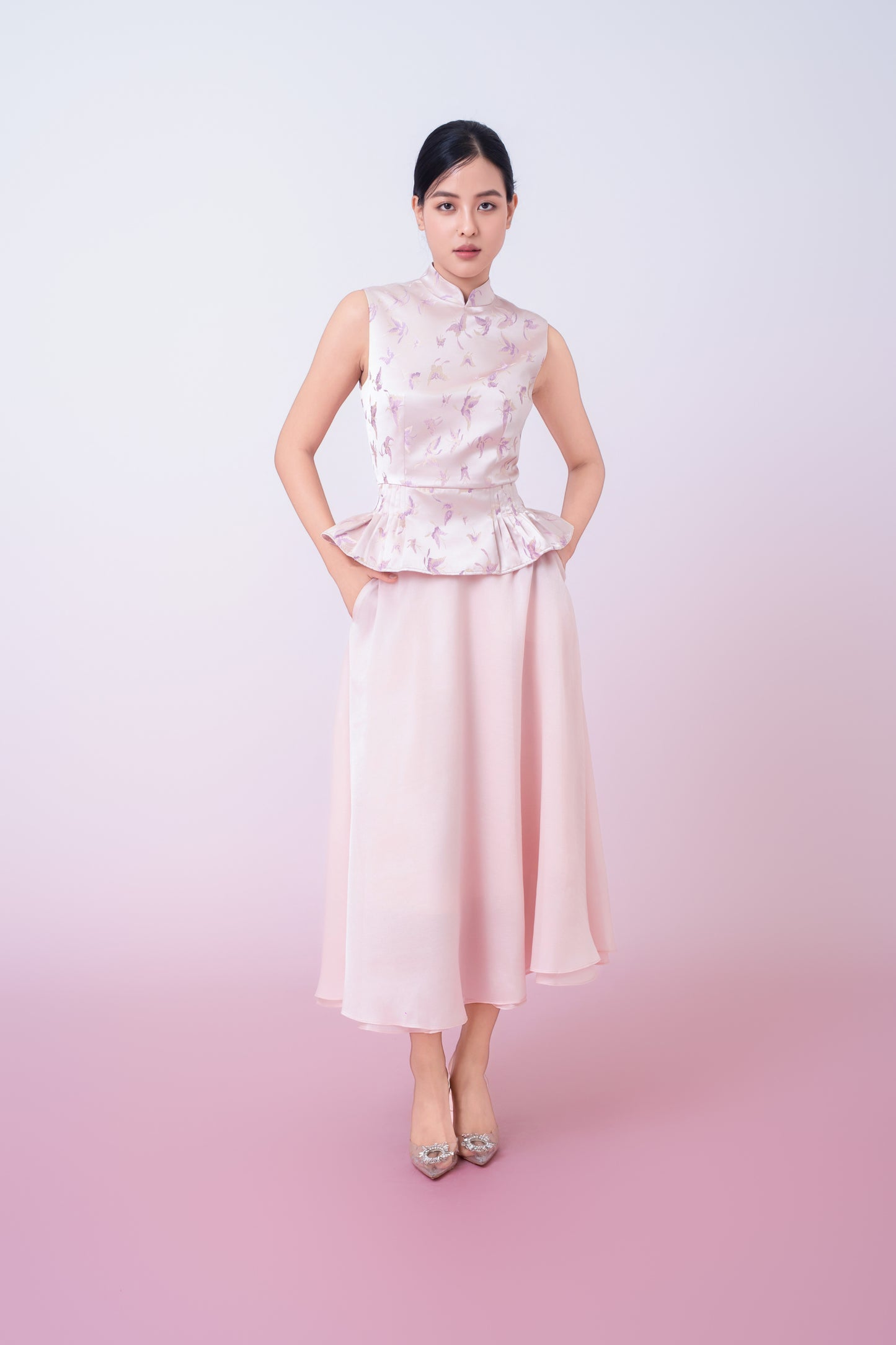 Khalani Pink Mesh A-Line Skirt