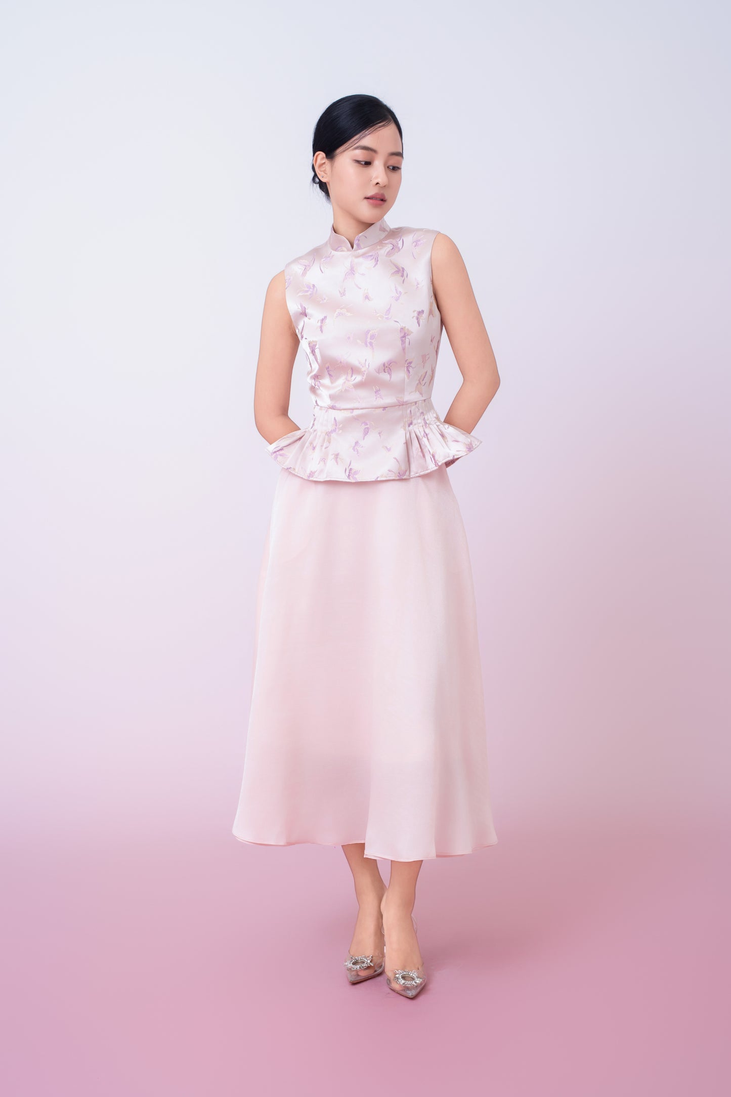 Khalani Pink Mesh A-Line Skirt