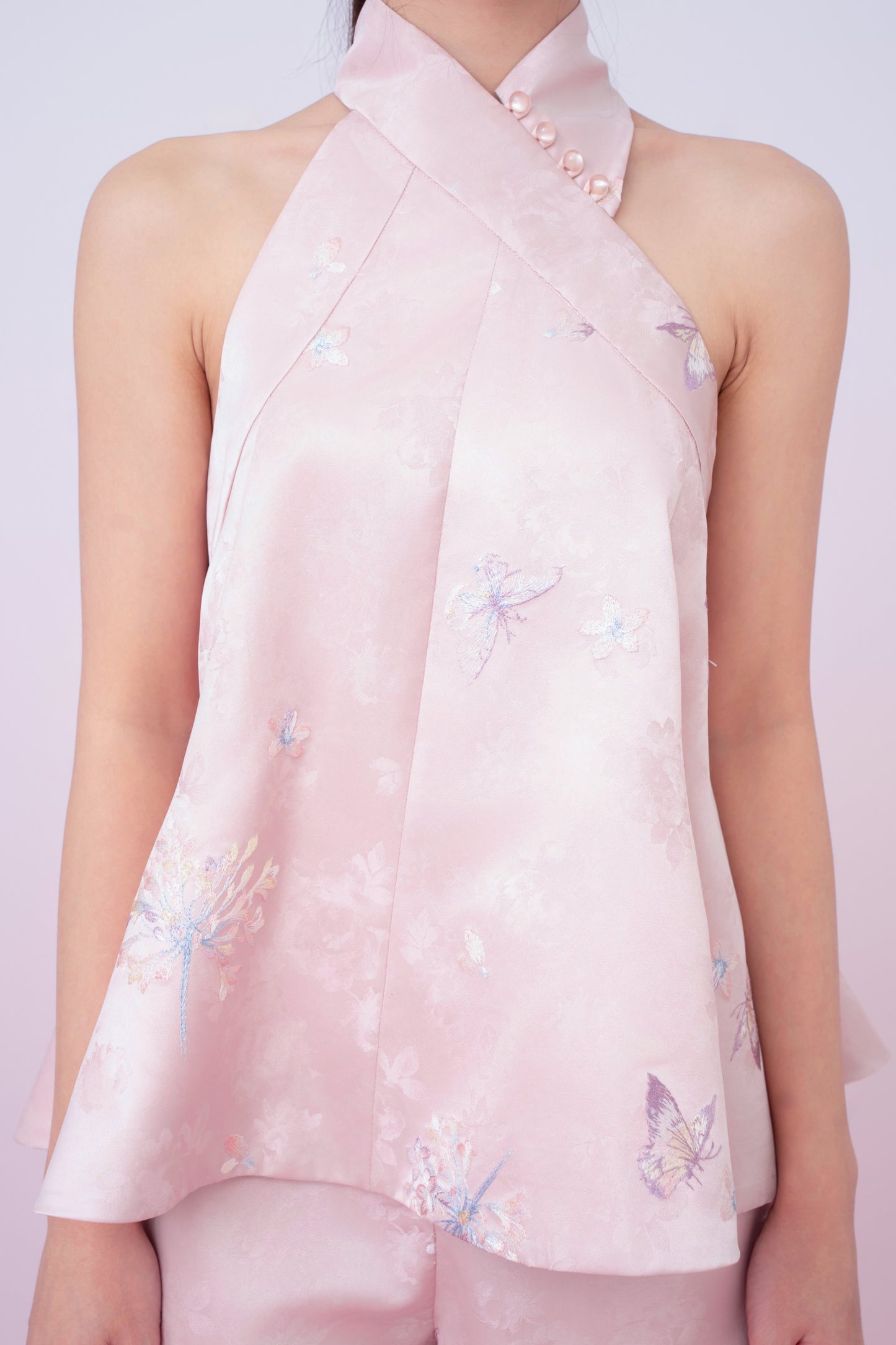 Karlee Blush Pink With Embroidery Shorts