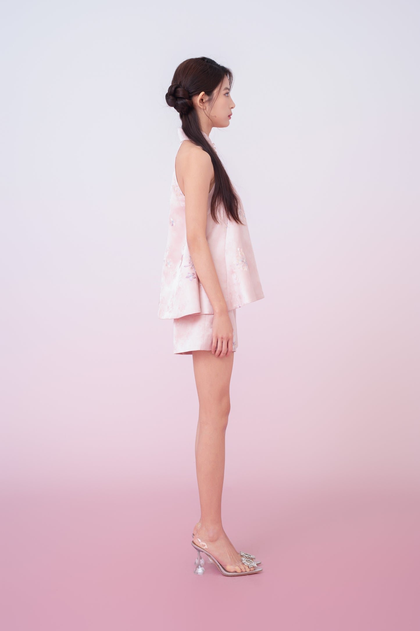 Karlee Blush Pink With Embroidery Shorts