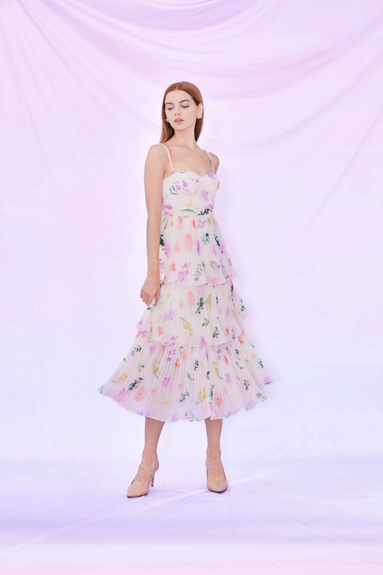 Fay Floral Long Tier Dress