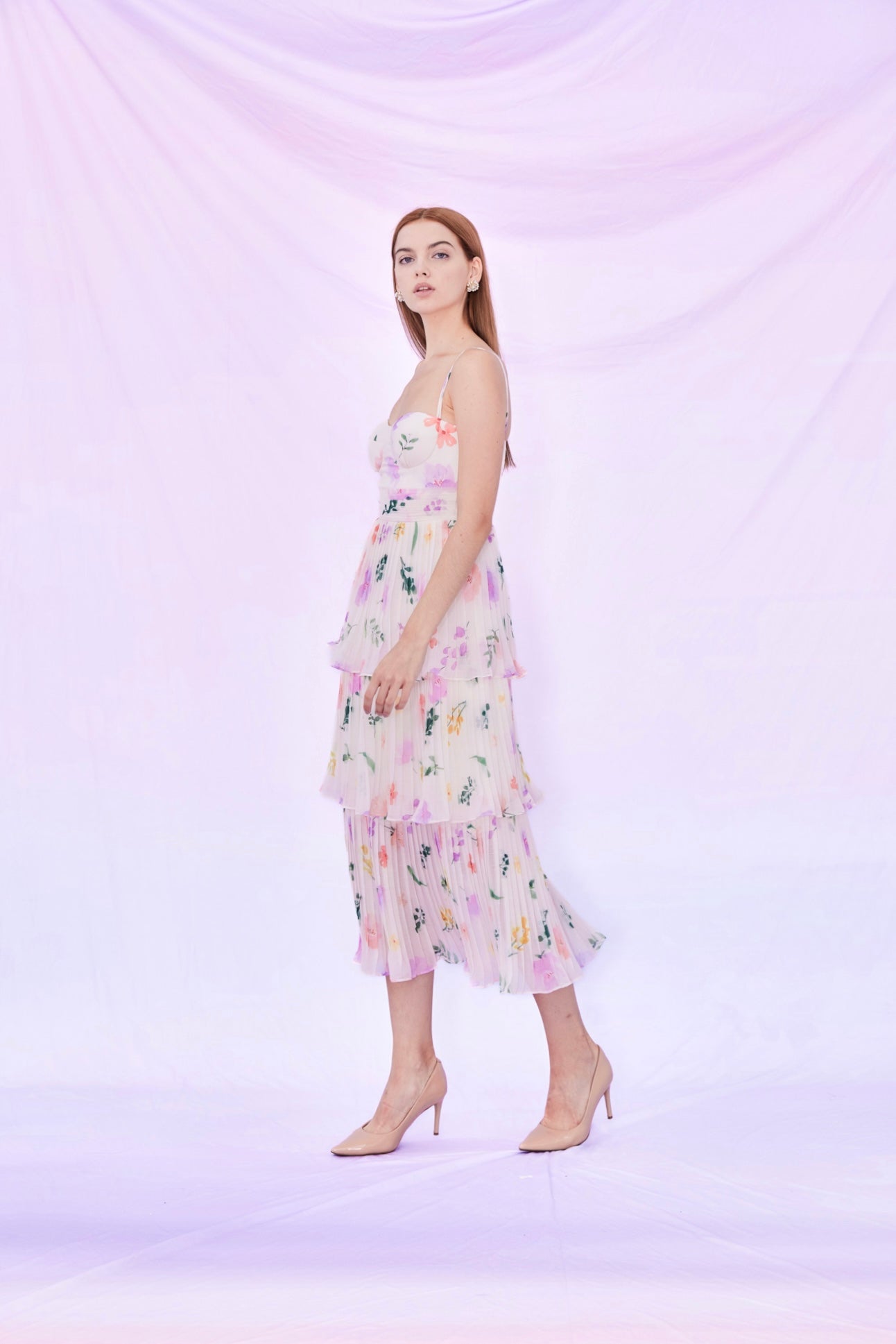 Fay Floral Long Tier Dress