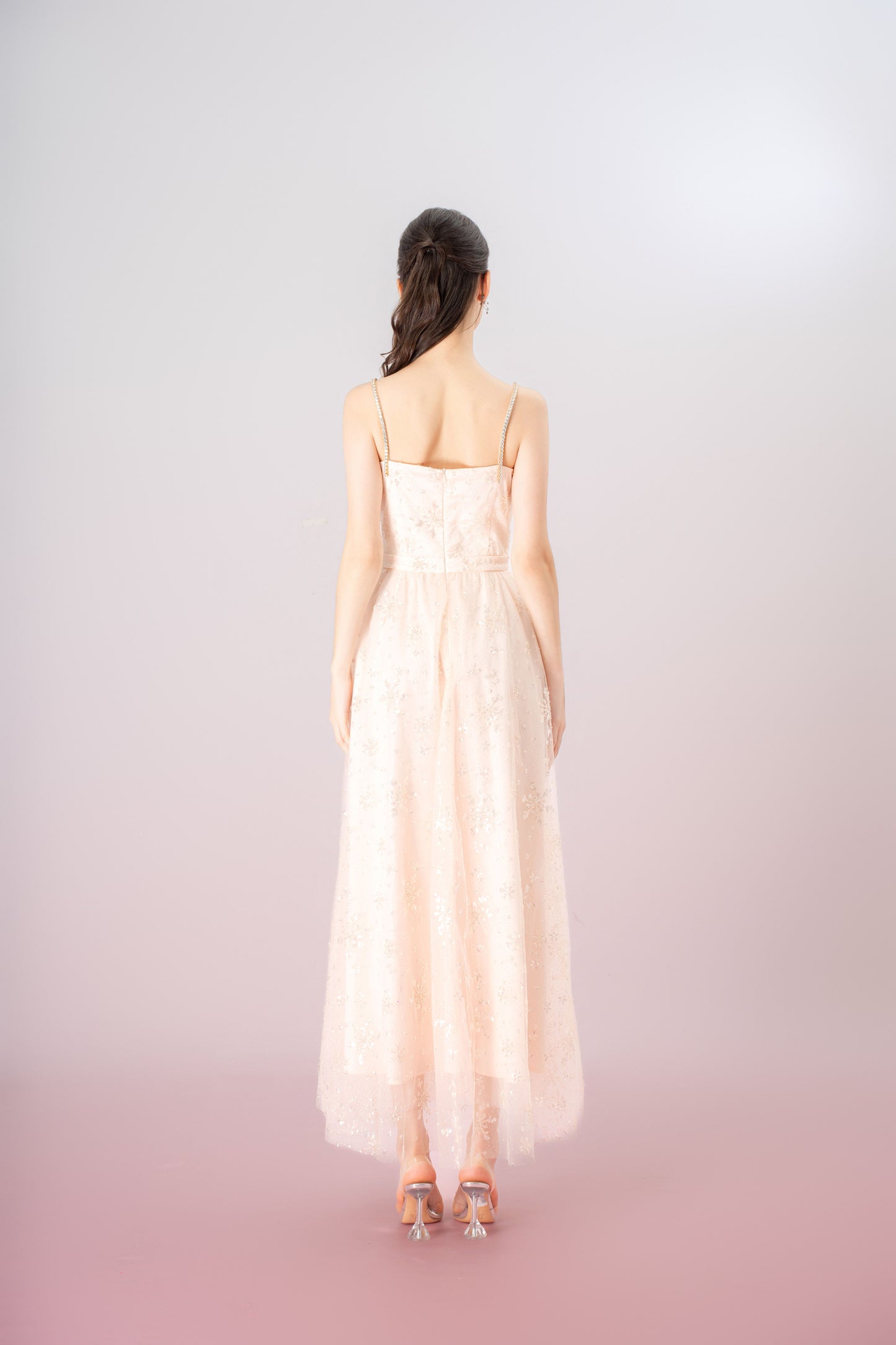 Fronia Pink Snowflake Long Dress