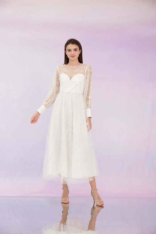 Gill White Unicorn Long Dress