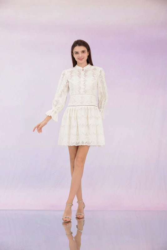 Giuseppa White Lace Dress
