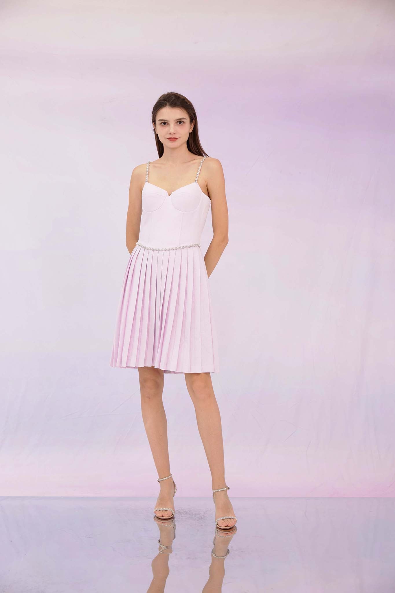 Galyn Lilac Spag Tweed Dress