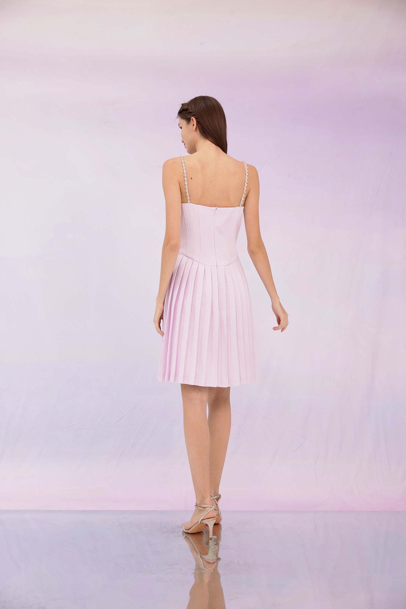 Galyn Lilac Spag Tweed Dress
