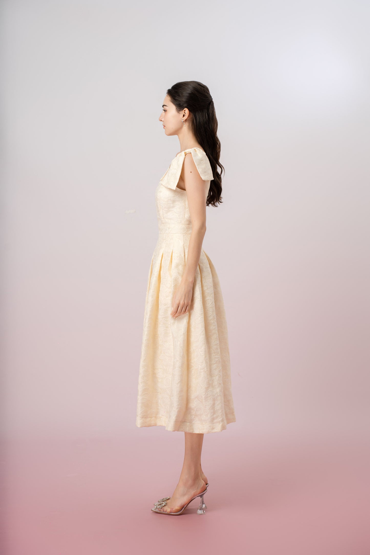 Gwenn Cream U-Neck Dress