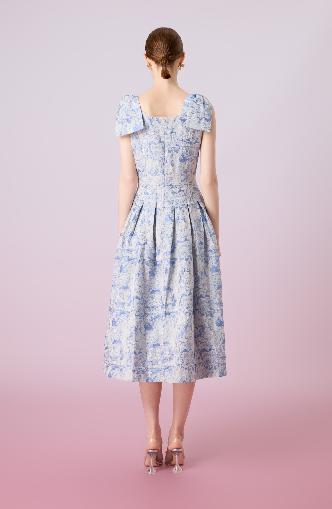 Gwenn White Animal Print In Blue Dress