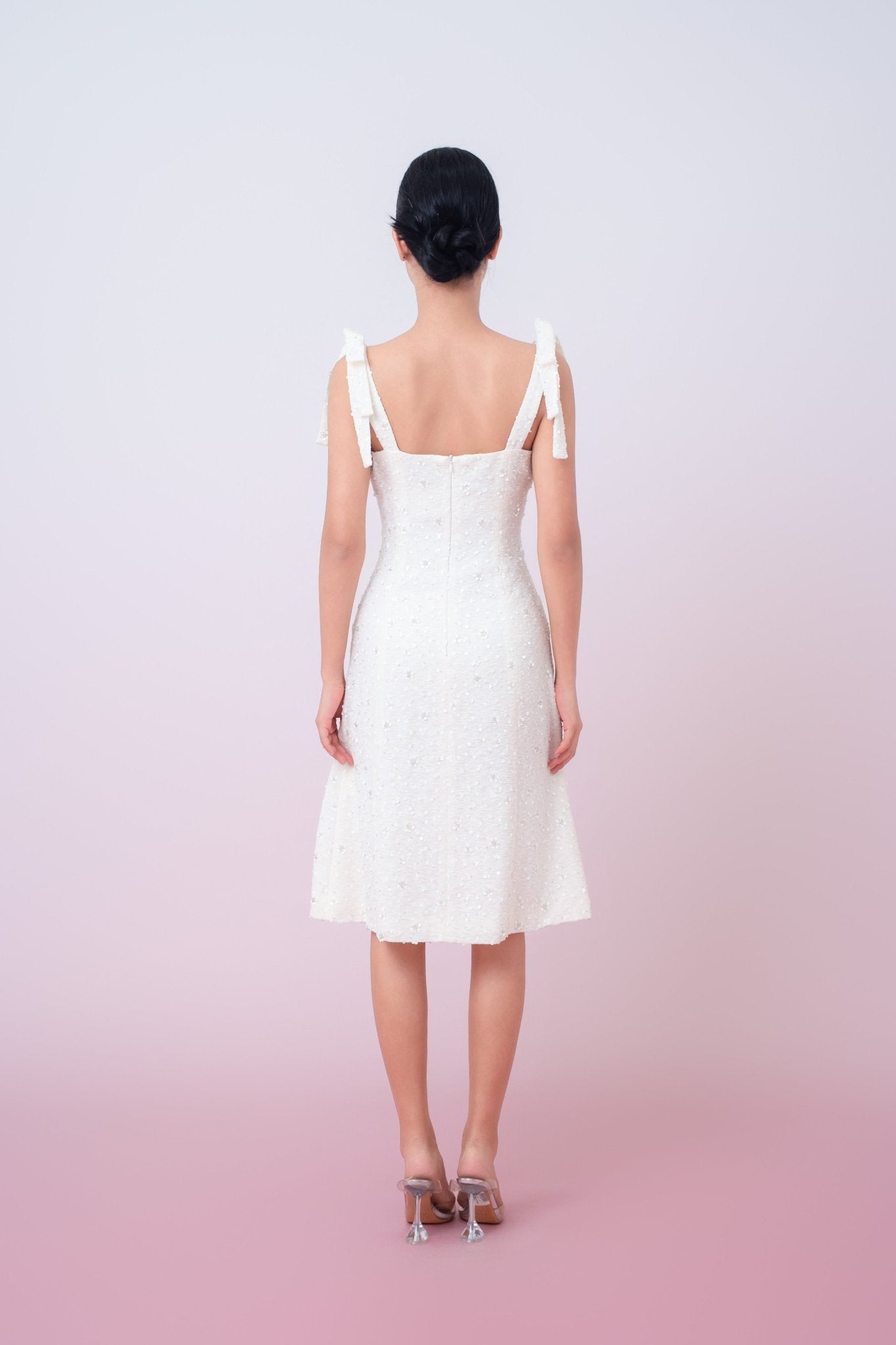 Graciana Cream Embellished Mini Dress - Nimisski