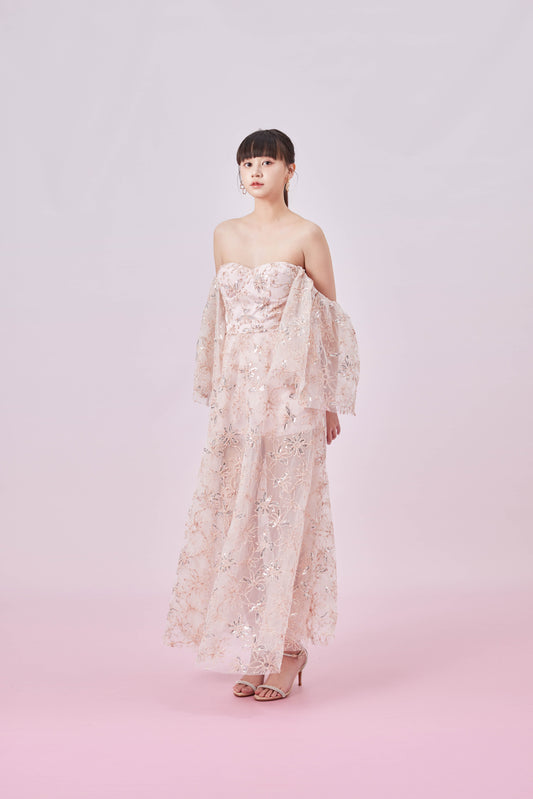 Galatee Pink Sequins Bustier Dress