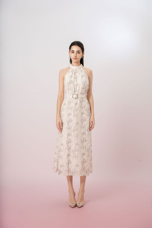 Geertruida Butterfly Print White Dress