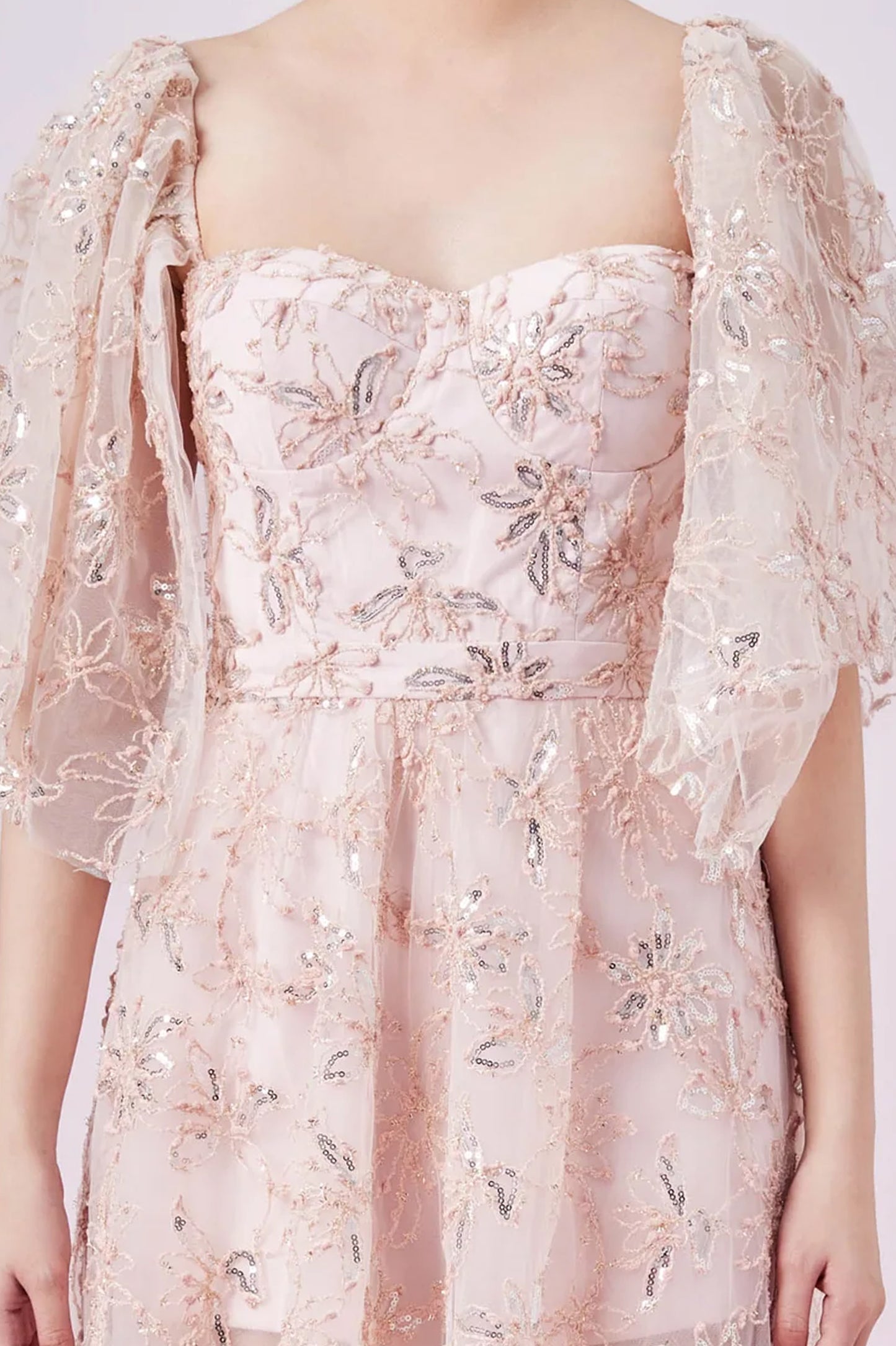 Galatee Pink Sequins Bustier Dress