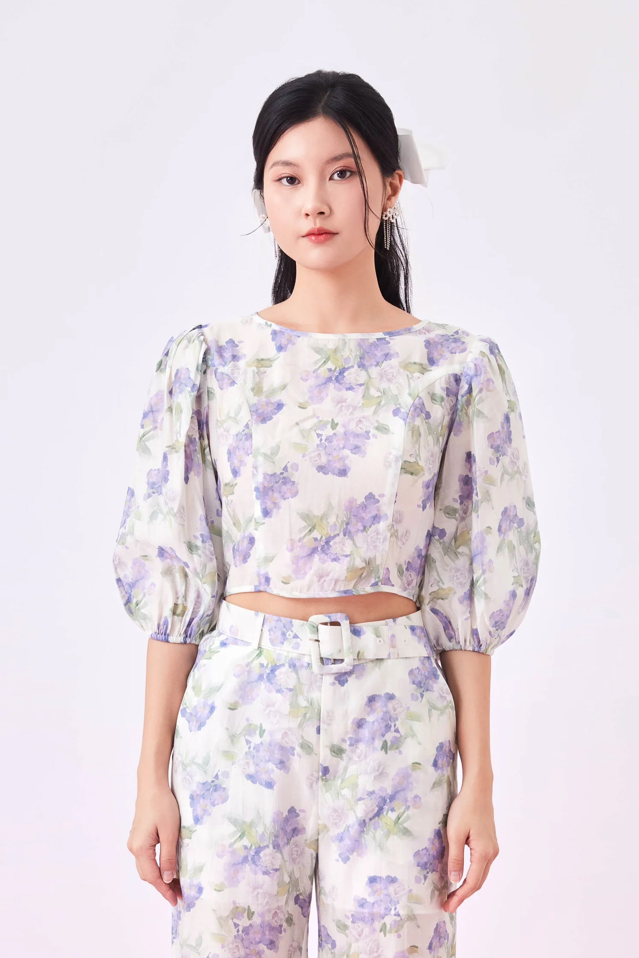 Gracey Purple Floral Prints Top