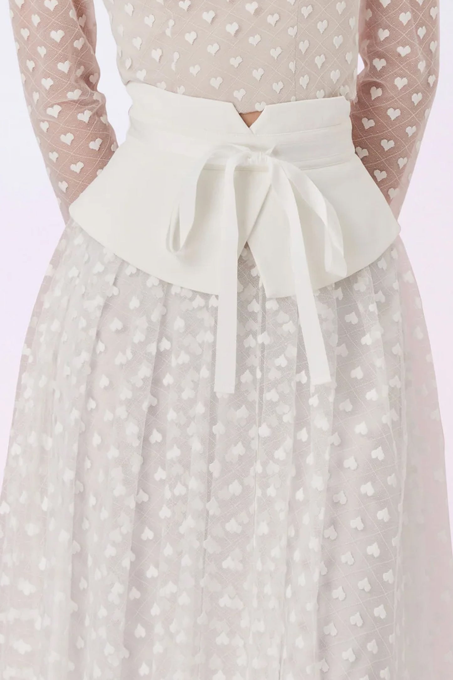 Ginnie White Heart Lace Long Skirt