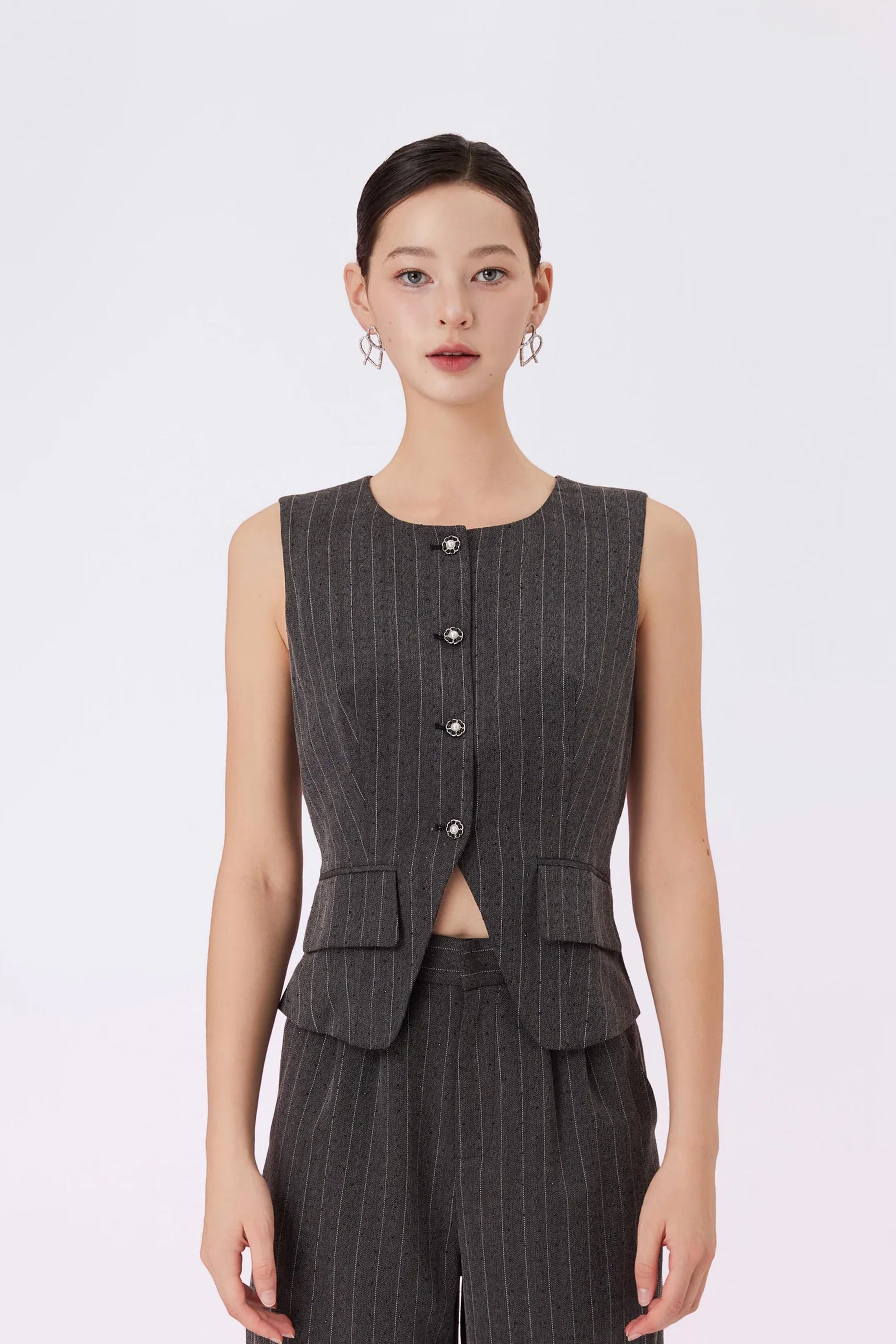 Chantarai Dark Grey Welt Pocket Vest