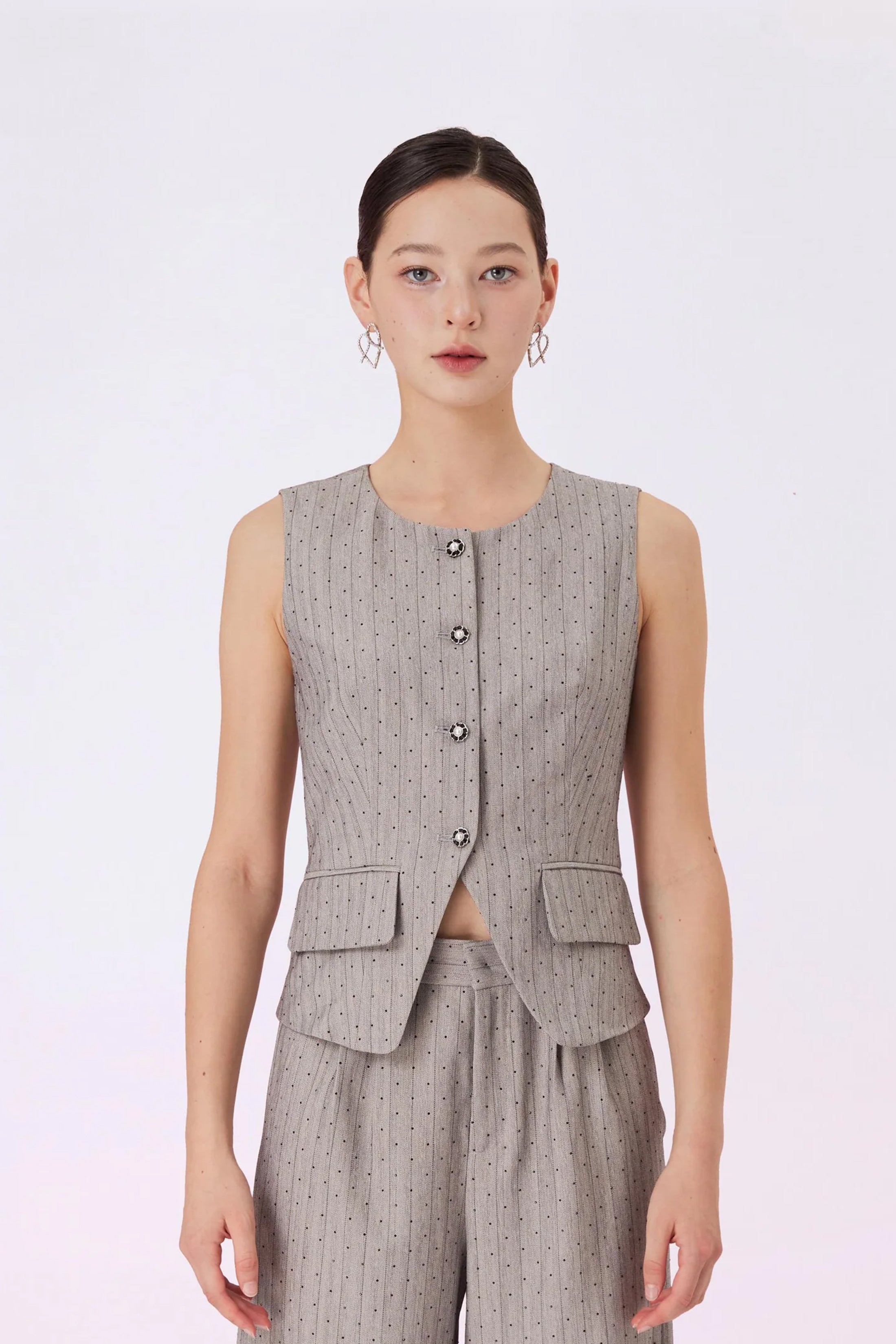 Chantarai Grey Welt Pocket Vest