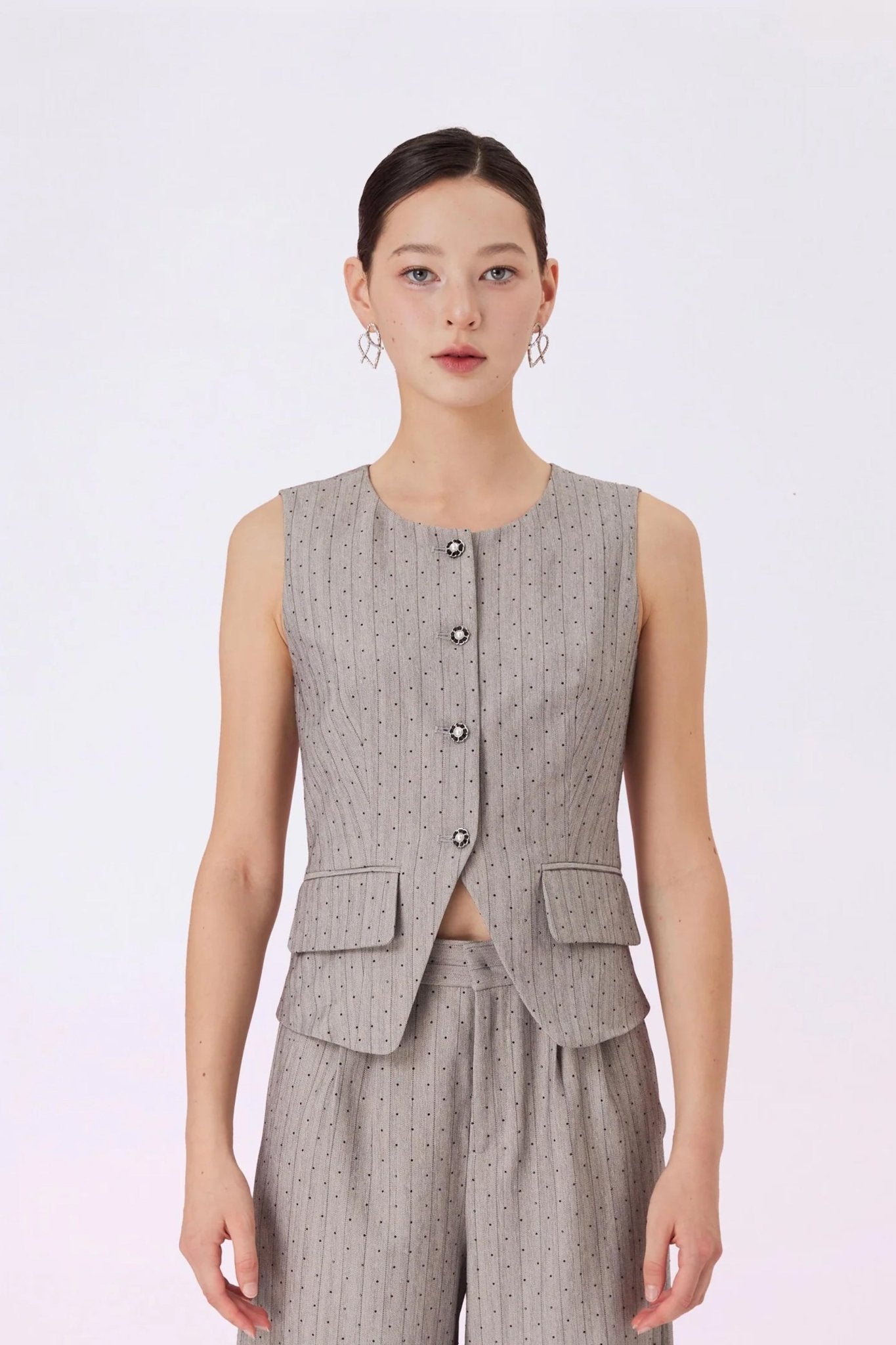 Chantarai Grey Welt Pocket Vest - Nimisski