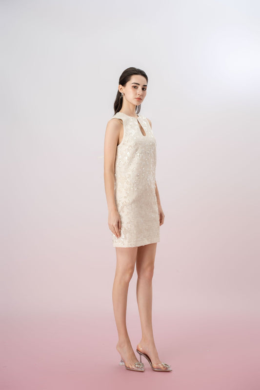 Jenovefa Cream Sequin Dress - Nimisski