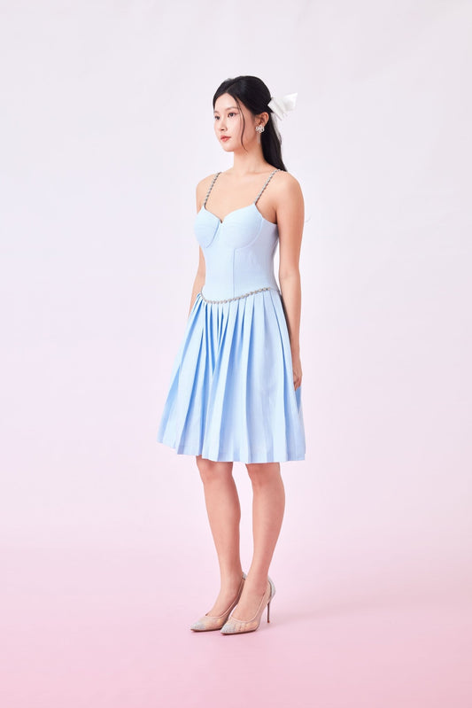 Galyn Blue Spag Tweed Dress - Nimisski