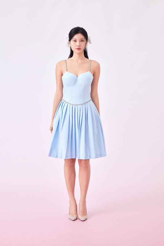 Galyn Blue Spag Tweed Dress