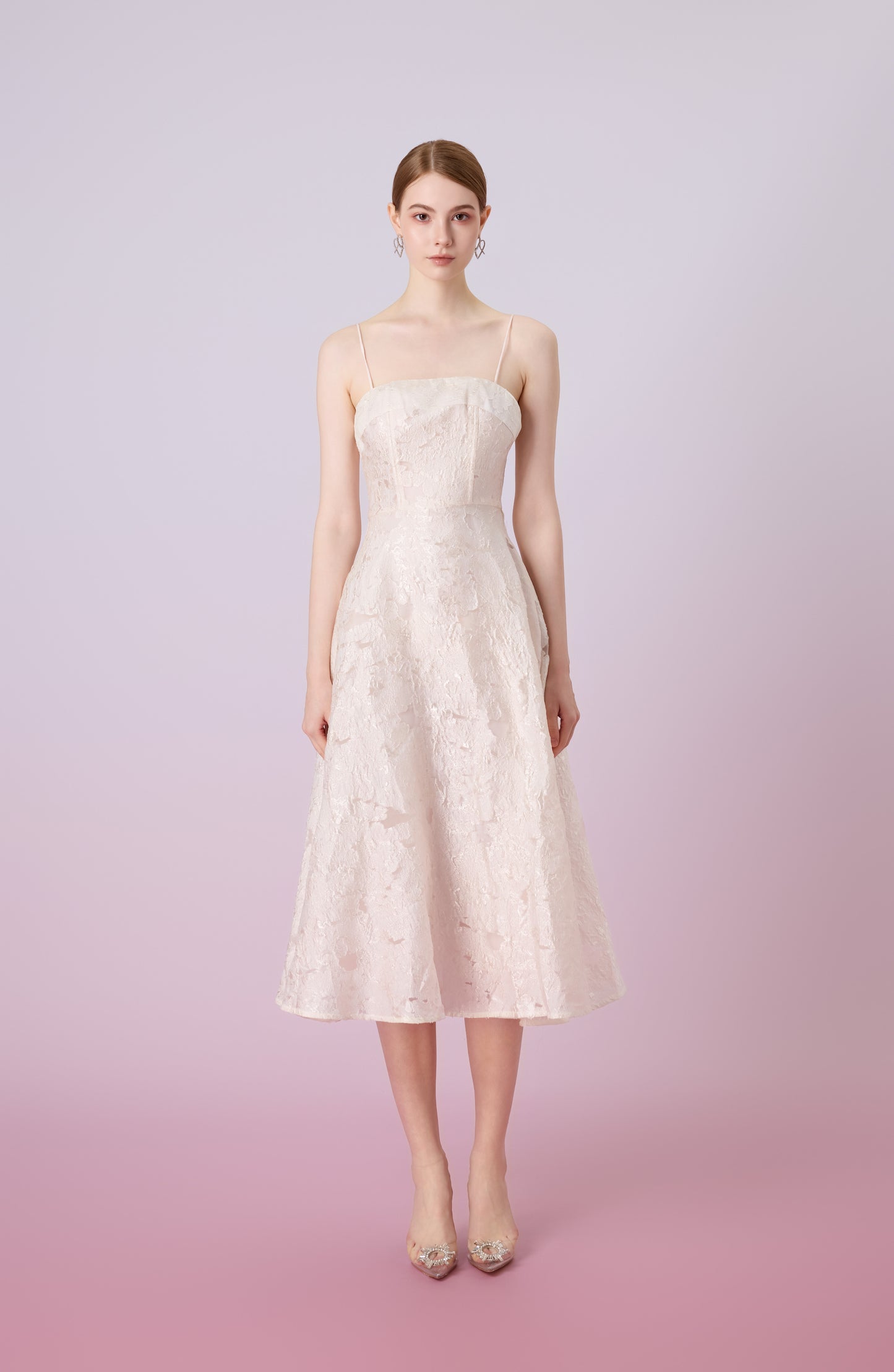Graciella Beige Lace Long Dress