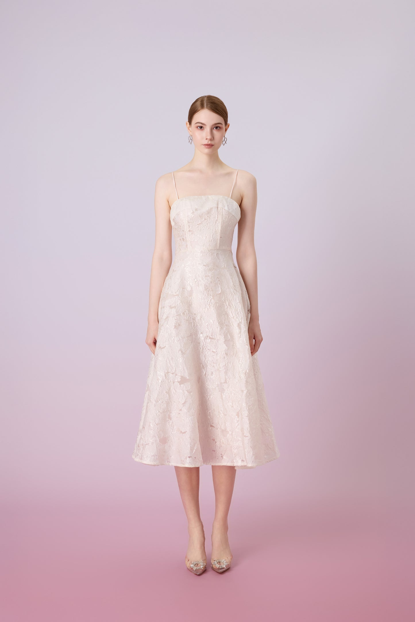 Graciella Beige Lace Long Dress