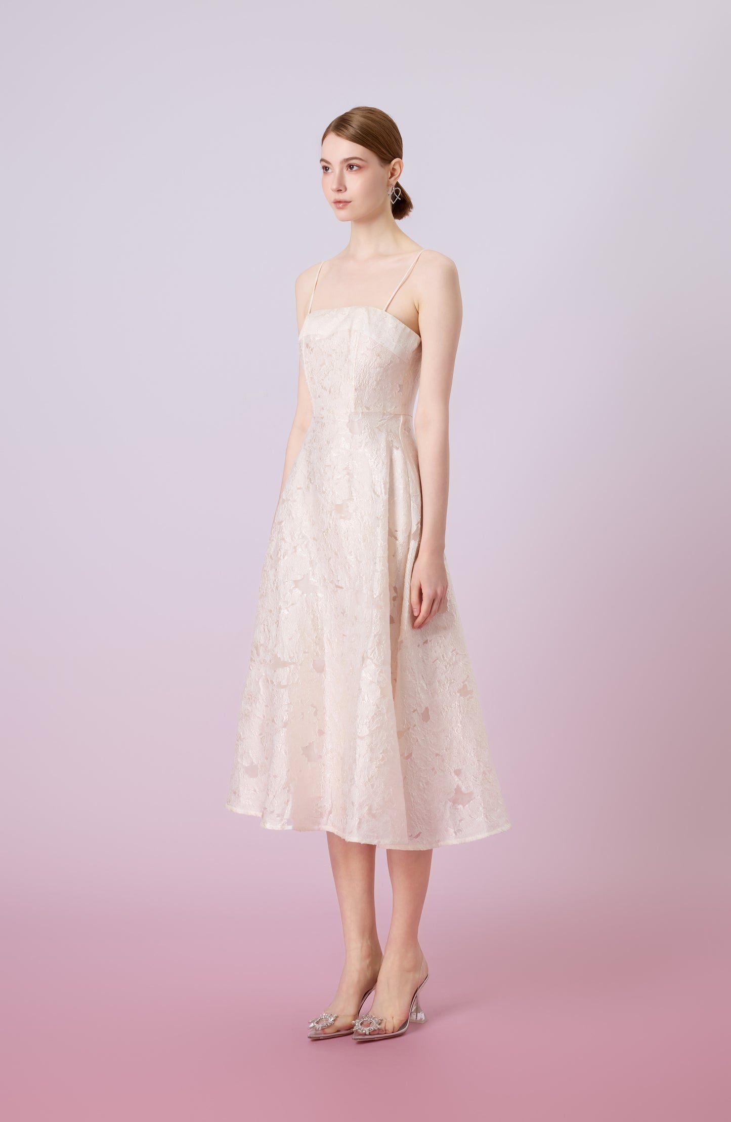 Graciella Beige Lace Long Dress