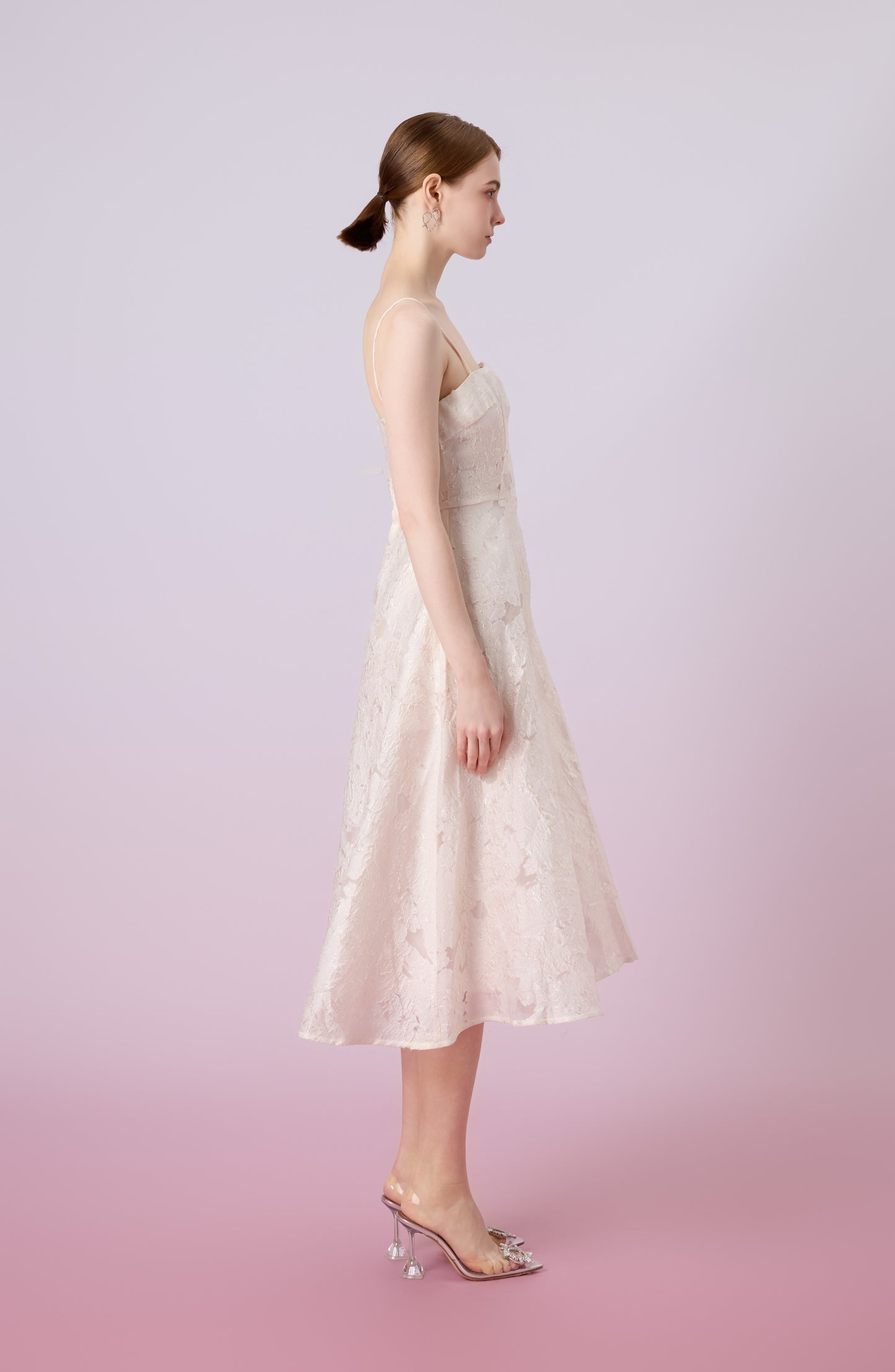 Graciella Beige Lace Long Dress